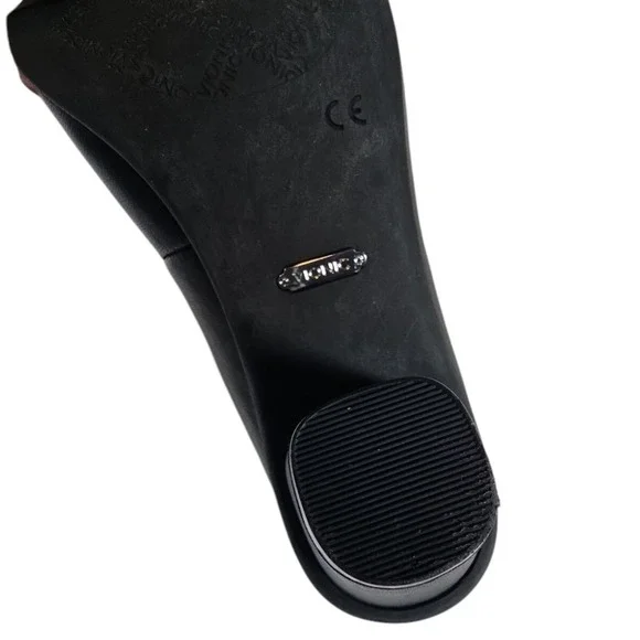 Vionic Mabrey Round Toe‎ Block Heel Pumps Comfortable Leather Shoes Black 7 New - Picture 5 of 7